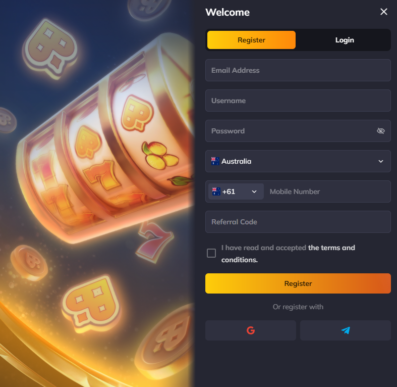 Create Your Vegastars Account